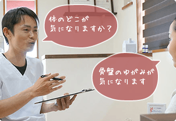 体のどこが気になりますか？骨盤のゆがみが気になります