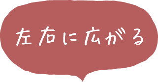 左右に広がる